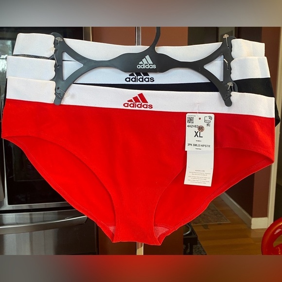 ADIDAS 3 Pack Seamless Hipsters Underwear: Grey, Black, & Red, NWT - Picture 1 of 3